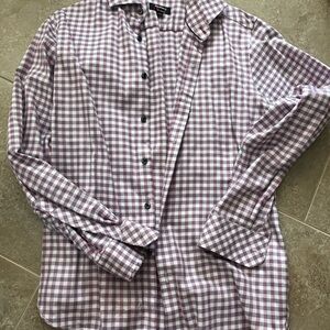 Antthony Lavender and White Checkered Men's Shirt